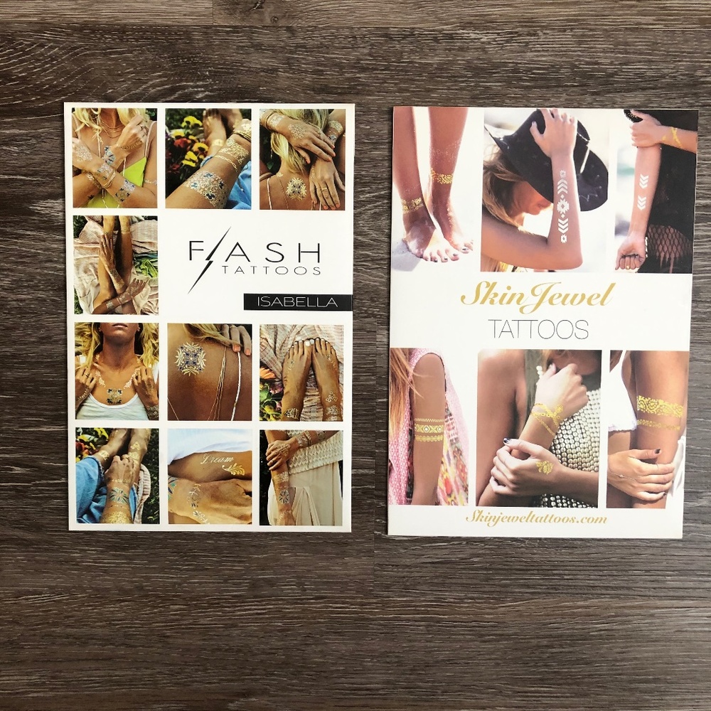 NWT set of 2 Metallic Flash Temporary Tattoos